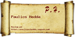 Paulics Hedda névjegykártya